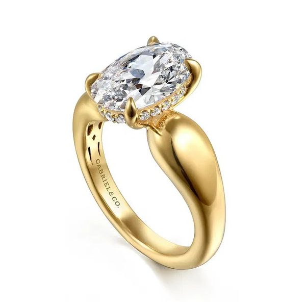 Gabriel & Co ER16709O12Y44JJ Raven 14K Yellow Gold Oval Diamond Engagement Ring (vendor photo 2)