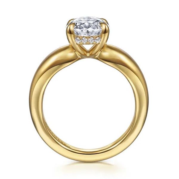 Gabriel & Co ER16709O12Y44JJ Raven 14K Yellow Gold Oval Diamond Engagement Ring (vendor photo 3)