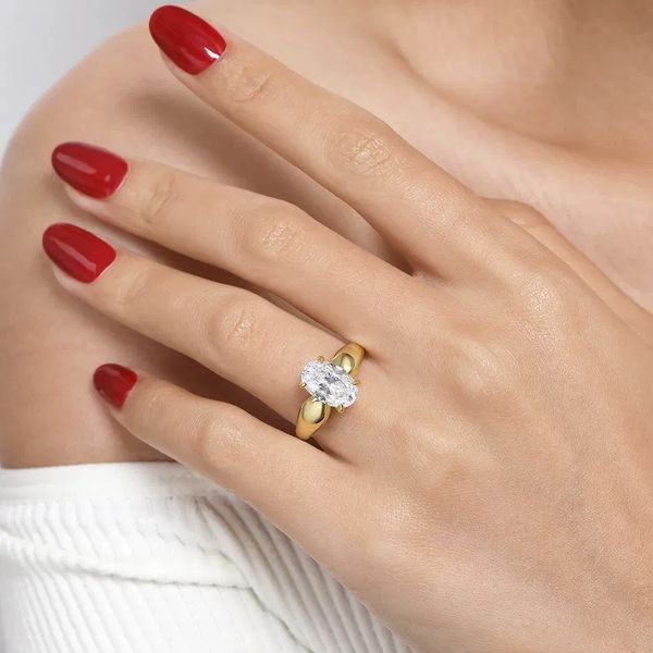 Gabriel & Co ER16709O12Y44JJ Raven 14K Yellow Gold Oval Diamond Engagement Ring (vendor photo 4)
