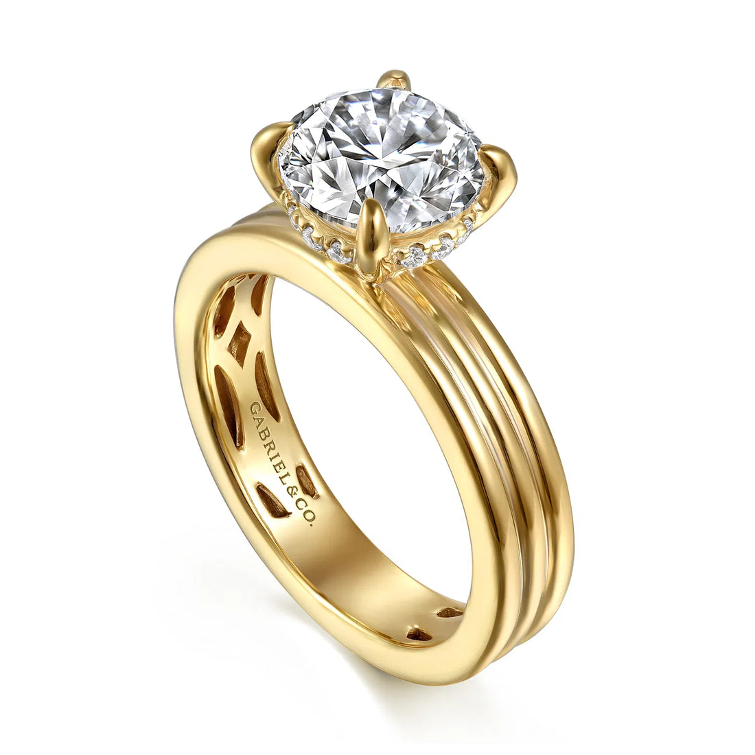 Gabriel & Co ER16695R8Y44JJ 14K Yellow Gold Round Diamond Engagement Ring (vendor photo 1)
