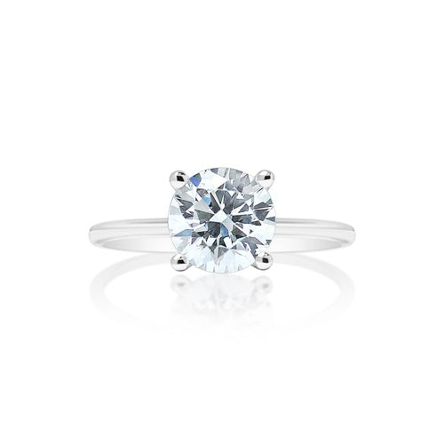 Classique Creations Z2752R - 14K White Gold Round Diamond Rail Thin Band Engagement Ring (vendor photo)