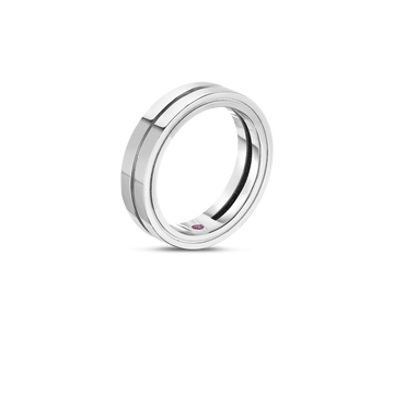 18K Gold Portofino Double Row Ring - 18K White Gold