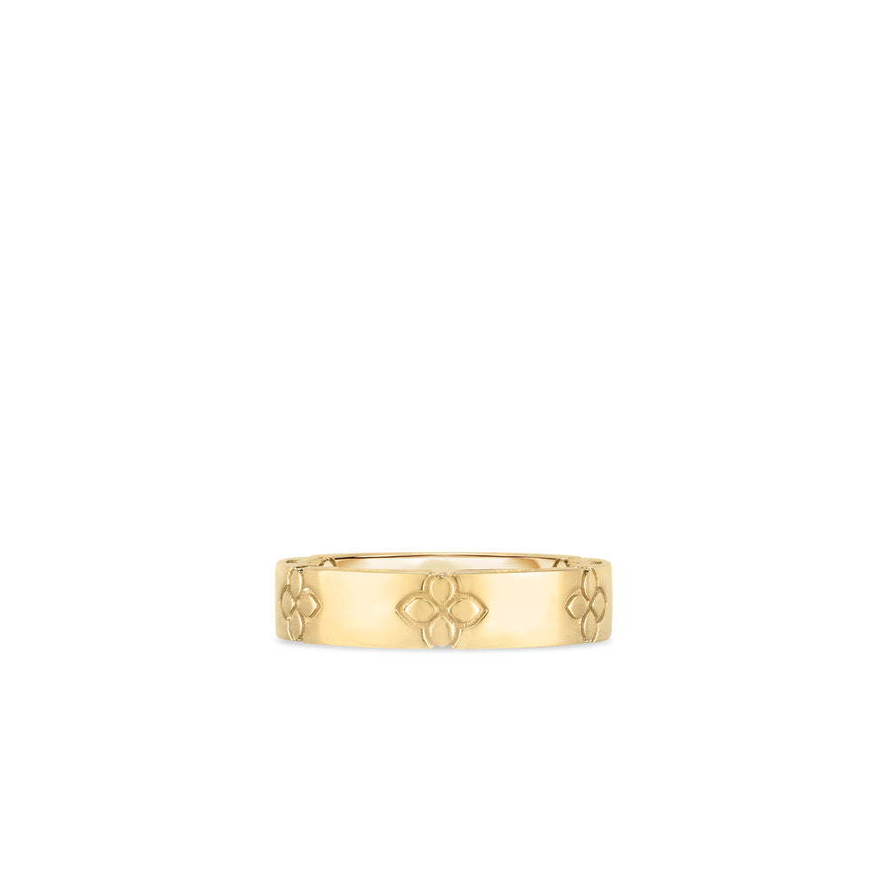 Love In Verona Etched Flowers Narrow Ring