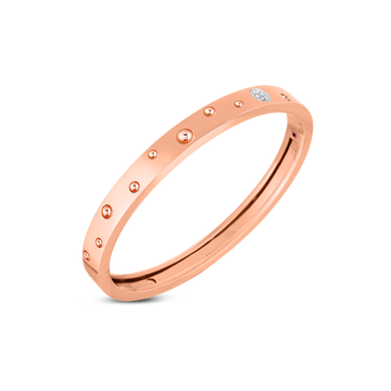 18K Gold Pois Moi Luna Thin Diamond Accent Bangle - 18K Rose Gold