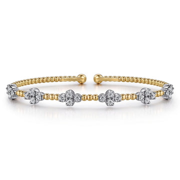 14K White-Yellow Gold Bujukan Diamond Bangle