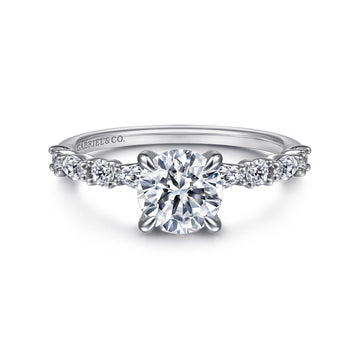 14K White Gold Round Diamond Engagement Ring