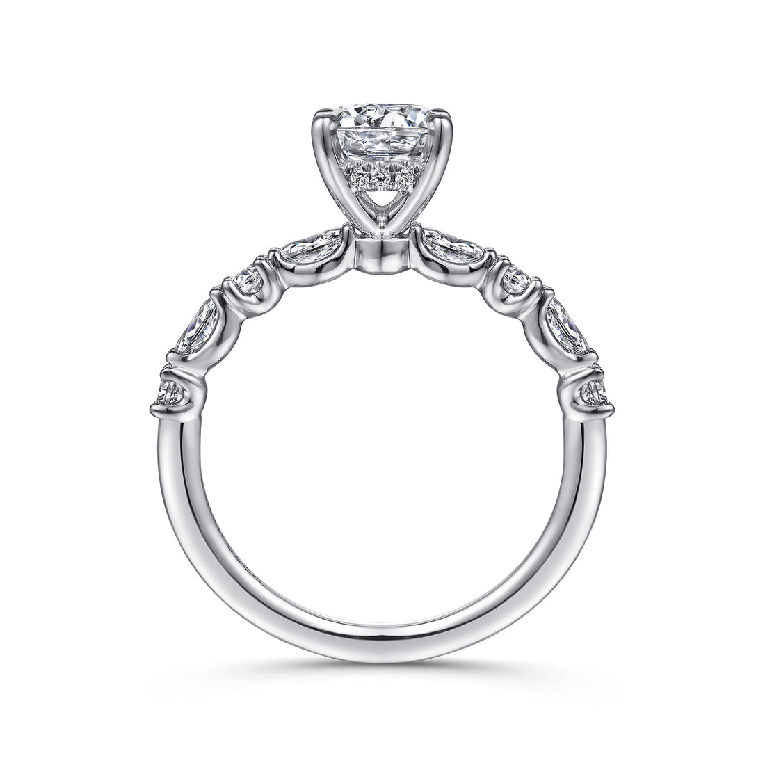 14K White Gold Round Diamond Engagement Ring