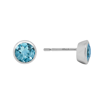 14K Gold White Earrings With Topaz