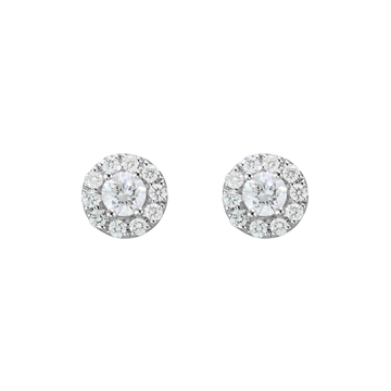 14K Gold White Earrings Diamond