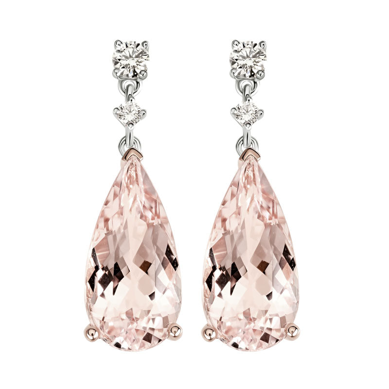 Diamond and Morganite Earrings