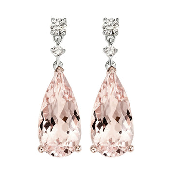 Diamond and Morganite Earrings