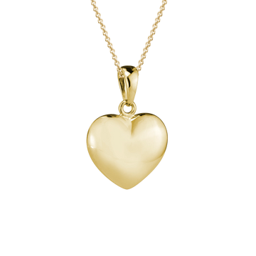 14K Gold Yellow Pendant Puffed Heart