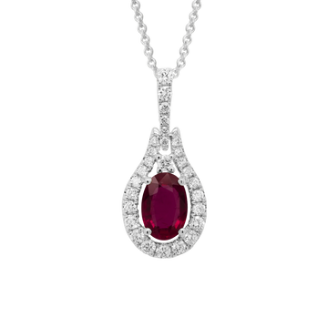 14K Gold  Pendant Diamond & Ruby