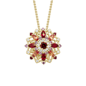 14K Gold Yellow Pendant Diamond & Sapphire