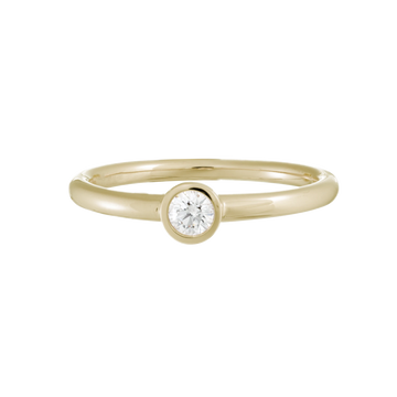 14K Gold Yellow Diamond Bezel Set Ring