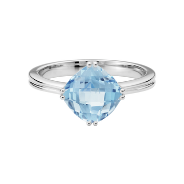 14K Gold White Aquamarine Ring