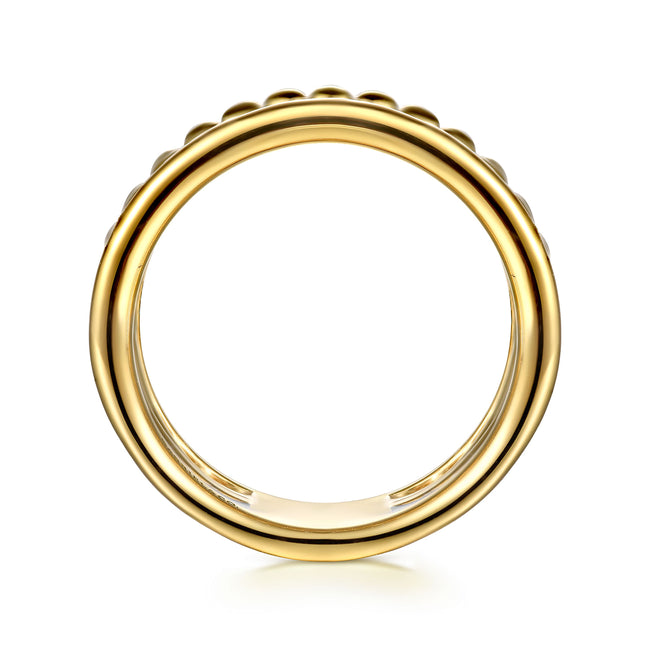 14K White & Yellow Gold Bujukan Diamond Easy Stackable Ring