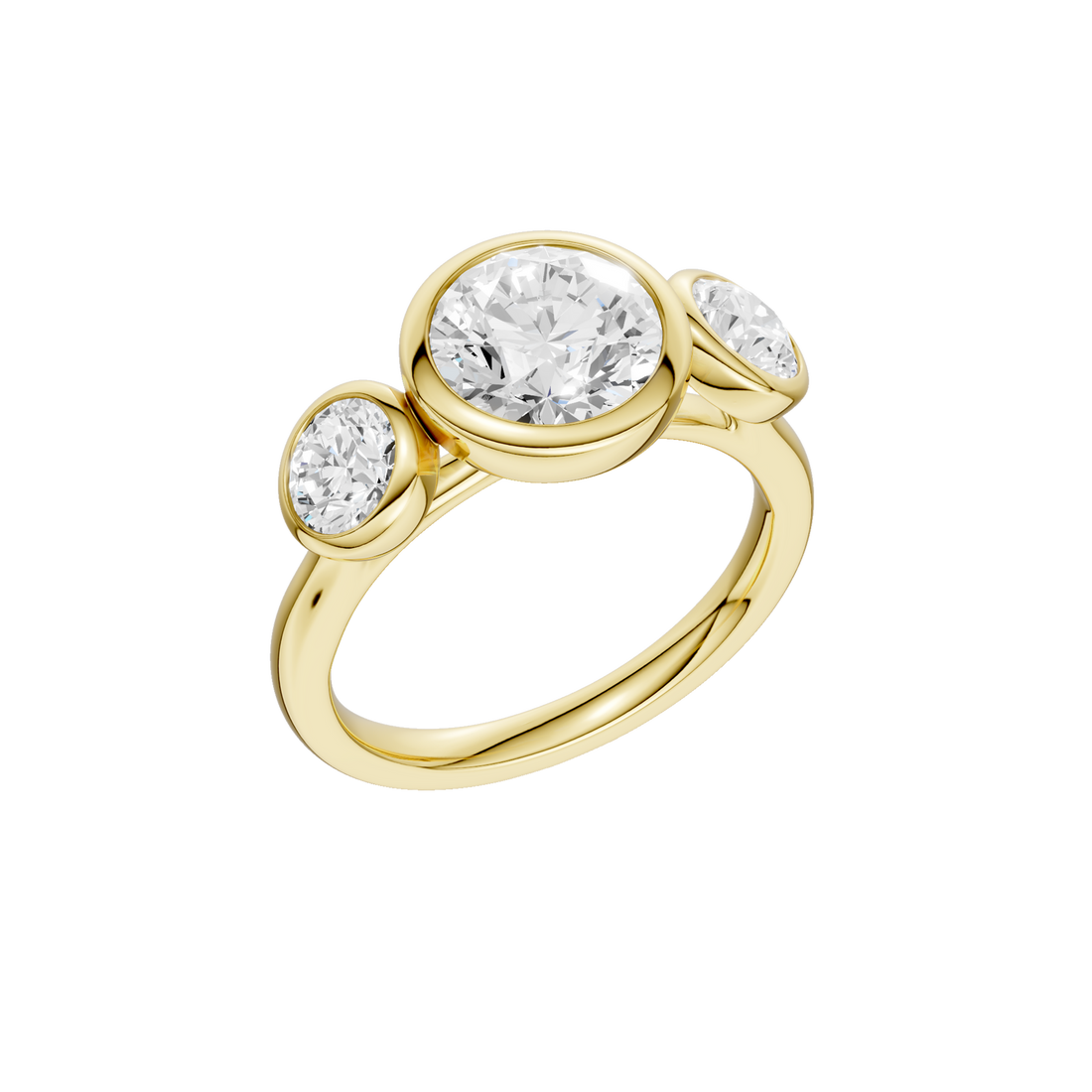 Bezel-set 3-Stone Ring(Round)