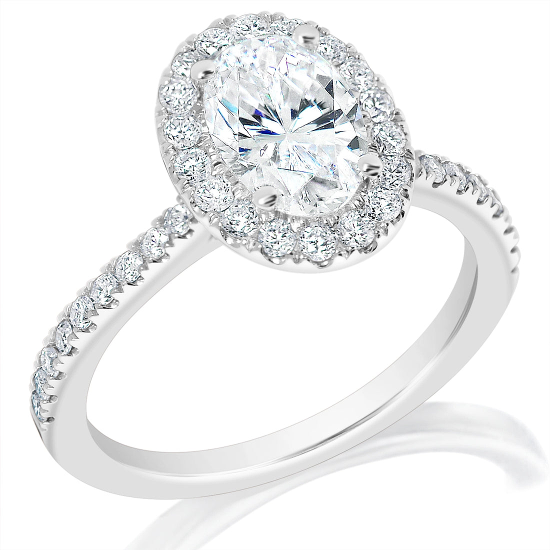 Oval Halo Baby Claw Engagement Ring