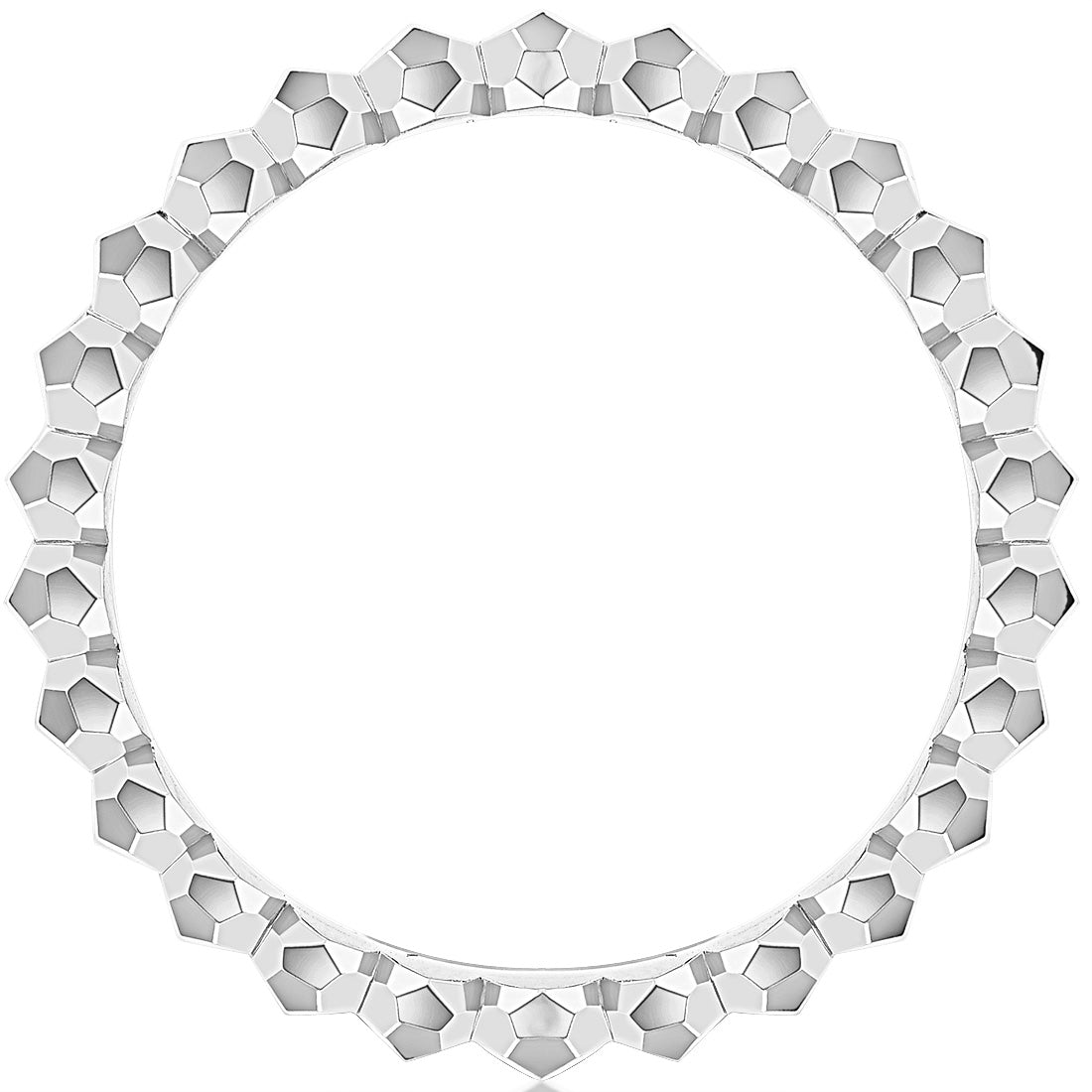 High Polish Beaded Wedding Band