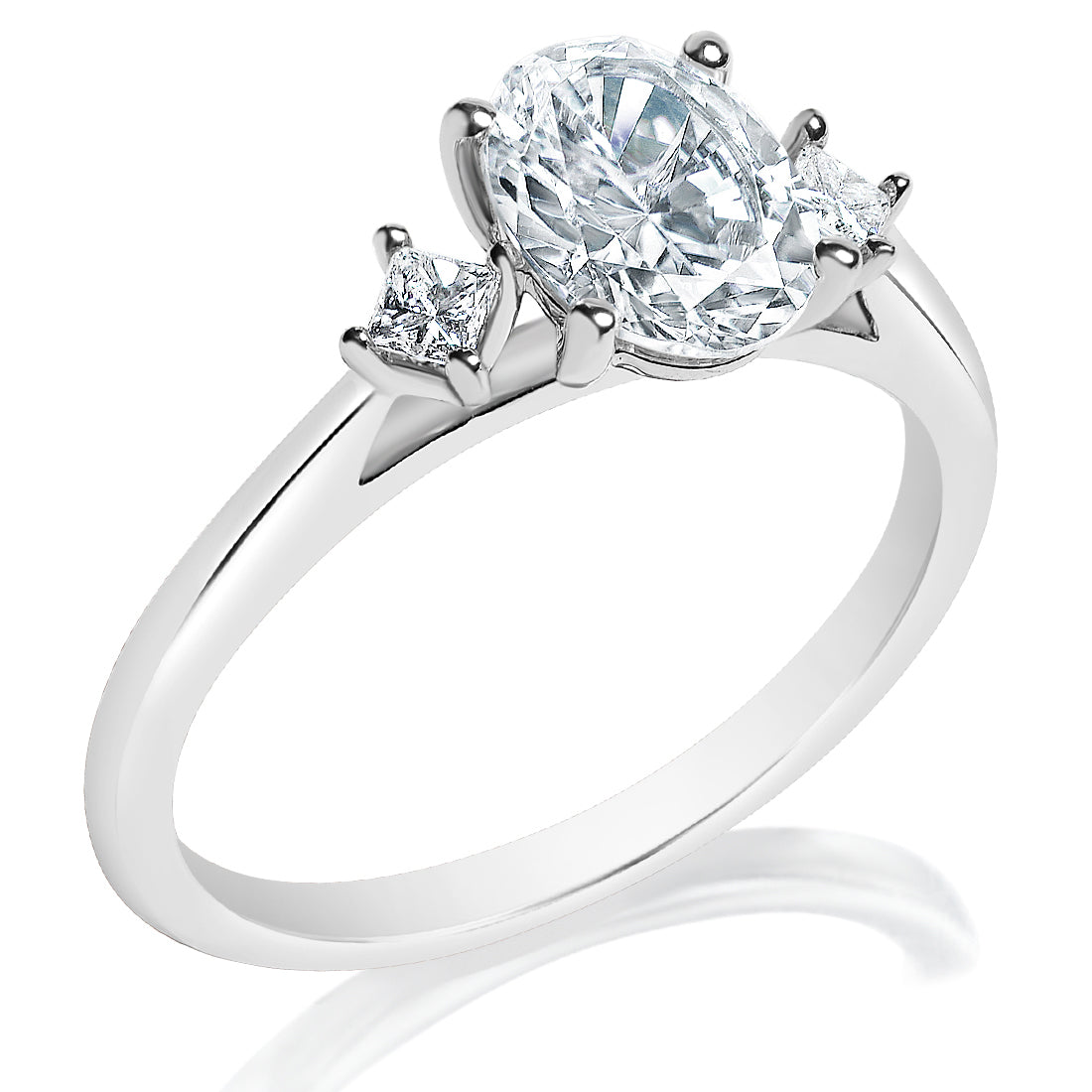 Oval Three Stone Engagement Ring