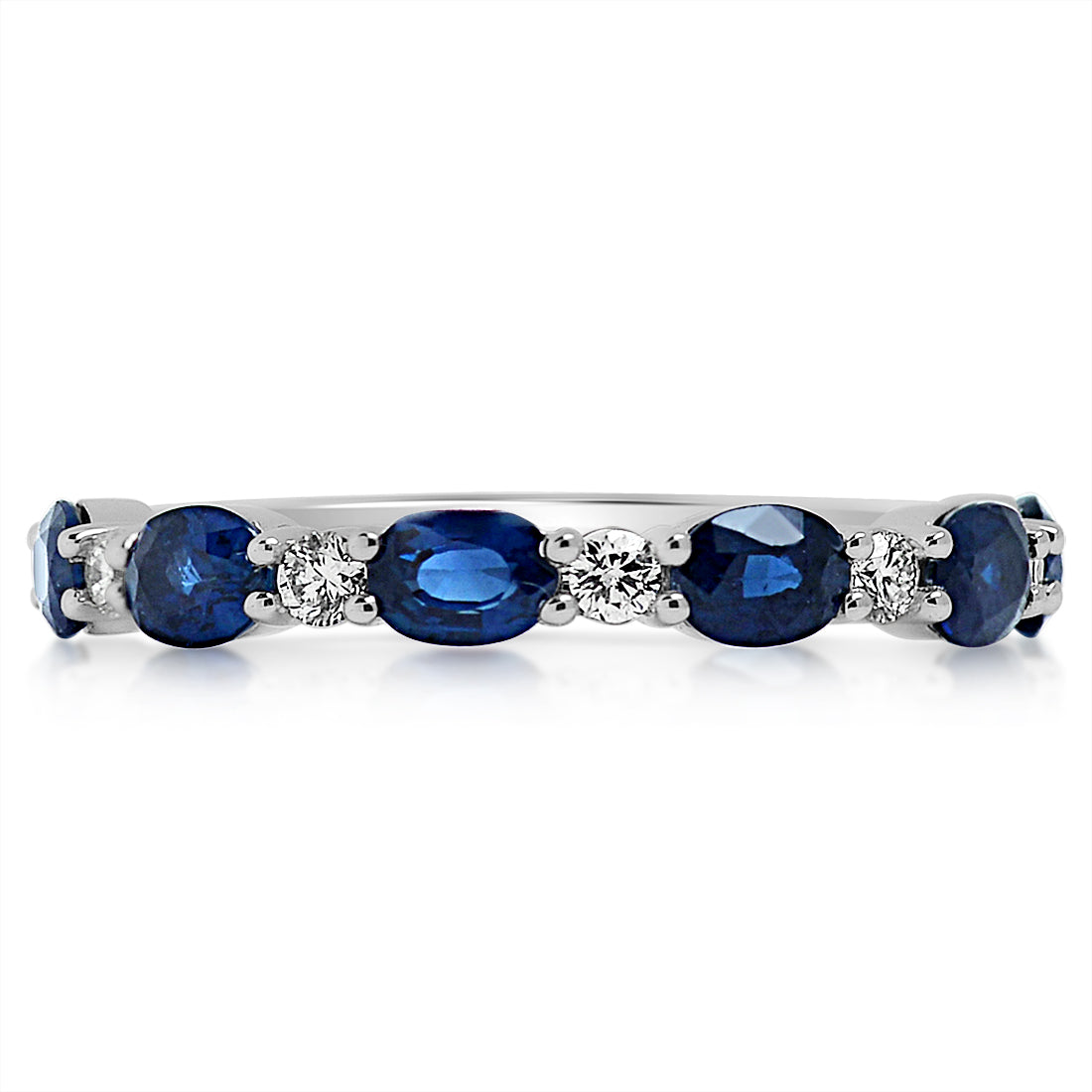 Sapphire Ovals and Diamond Ring