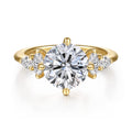 Colton - 14K Yellow Gold Compass Prong Round Diamond Engagement Ring