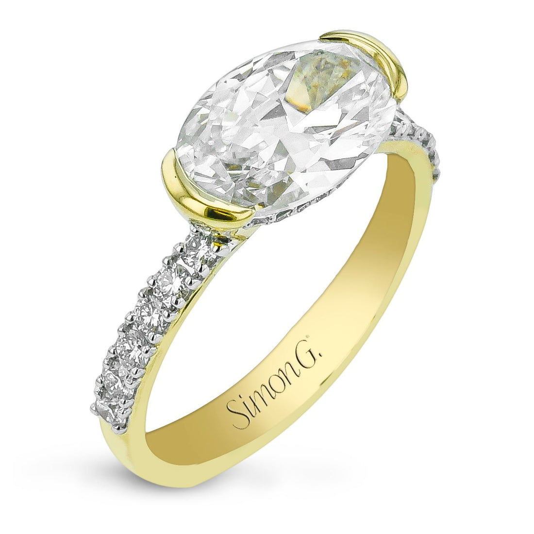 Simon G. LR5025 14K Yellow Gold Oval Diamond Engagement Ring (vendor photo)