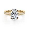 Favola - 14K Yellow Gold Oval Lotus Diamond Engagement Ring
